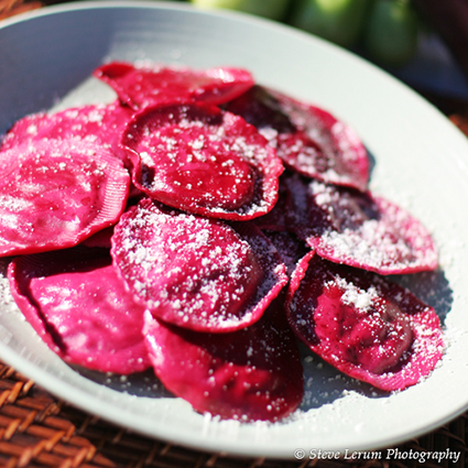 MONTE POLLINO ROASTED EGGPLANT RAVIOLI (PURPLE, ROUND) - BULK