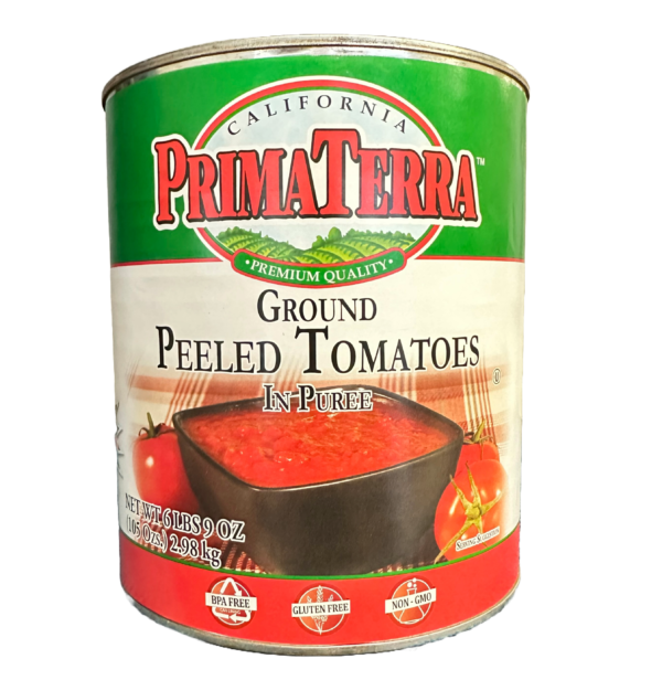 PRIMA TERRA GROUND PEELED TOMATOES IN PUREE 6/#10 CAN
